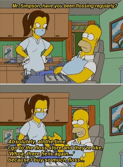 Homer Simpson at the dentist