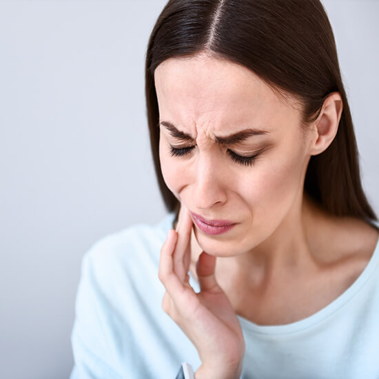 young woman in pain