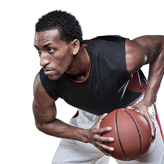 man playing basketball